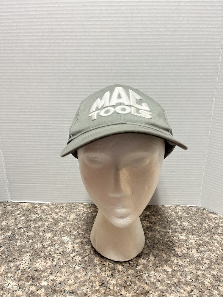 Mac Tools Hat Mac Embroidered Logo Gray  Cap Adjustable Hook And Loop Size