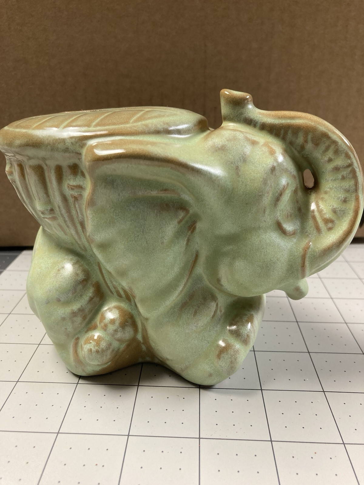 Frankoma Elephant Bank, Vintage, Prairie Green, Excellent Condition, a Rare Find