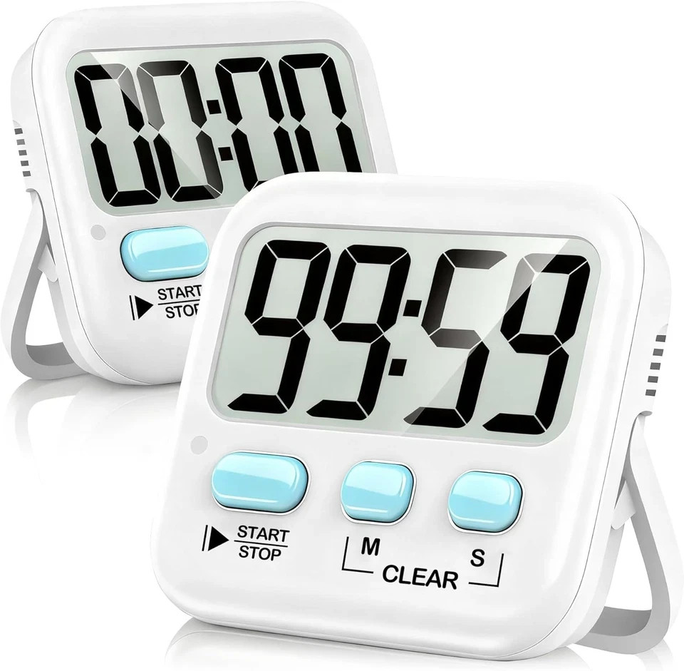 2 Pack Digital Kitchen Timer Magnetic Countdown Cooking Classroom Study, Oven