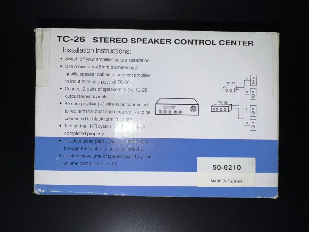 TC-26 Stereo Speaker Control Center