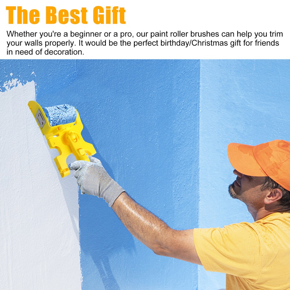 Multifunctional Clean-Cut Paint Edger Roller Brush Safe Tool Wall Corner Ceiling