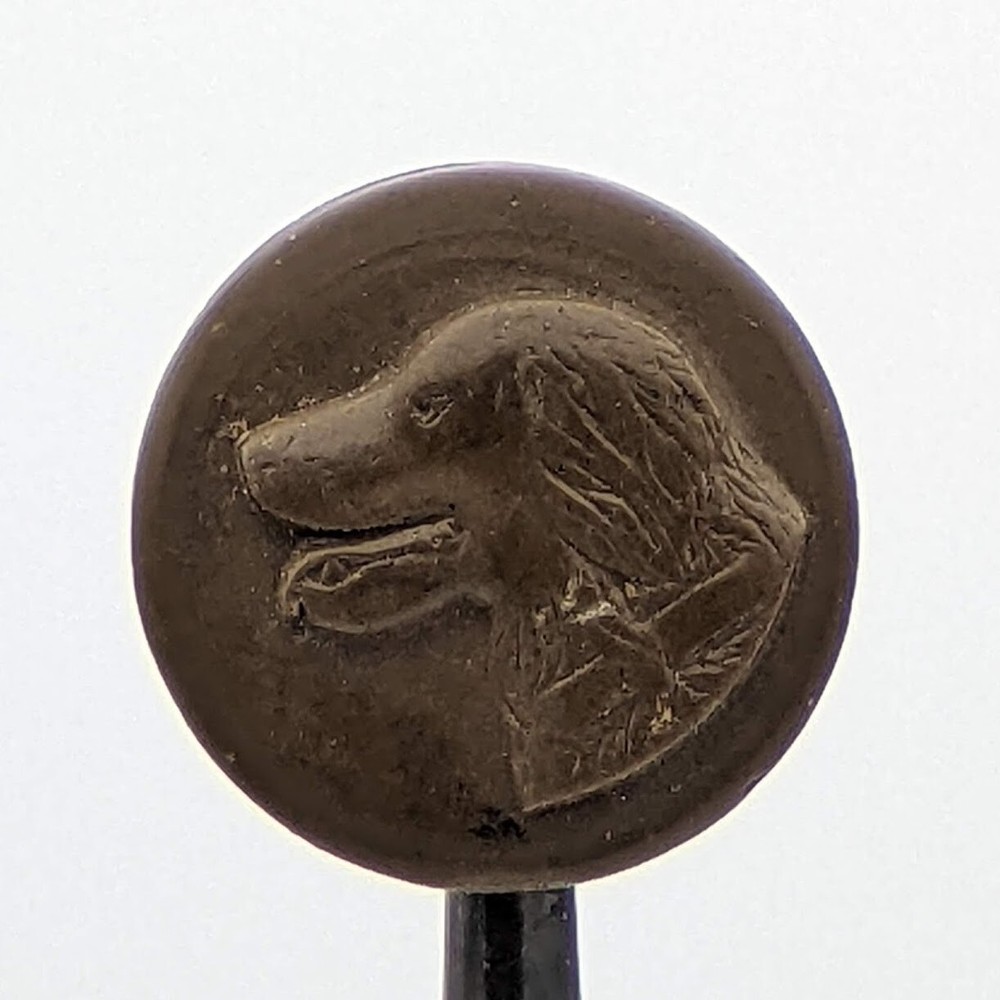 Antique Copper Sporting Dog Picture Button