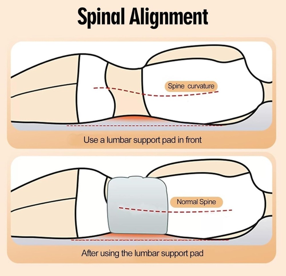 Night Align Support Pillow Adjustable Lumbar Support Cushion with Ergonomic...