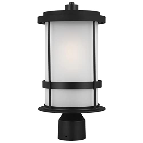 Generation Lighting 1-Light Wilburn Outdoor Post Lantern Post Mount Black