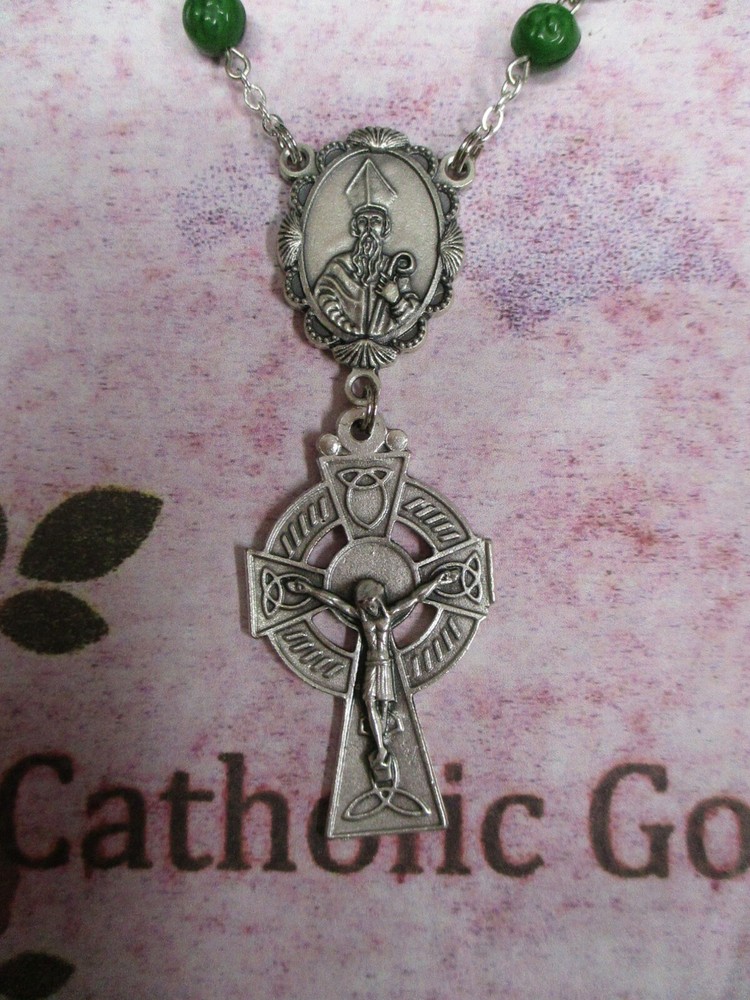 Saint St. Patrick Chaplet (8 mm Green ceramic beads)