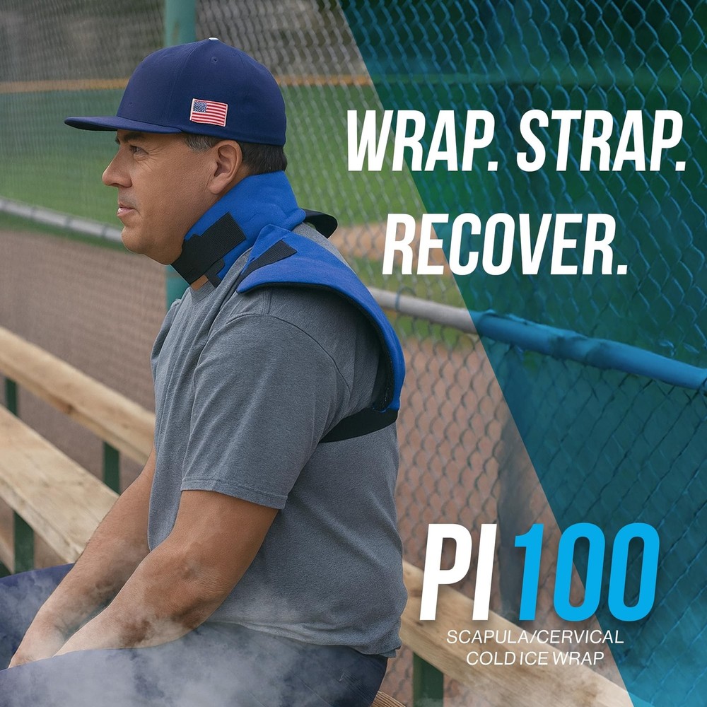 Pro Ice Scapula/Cervical Cold Ice Wrap with Inserts - Adjustable Ice Wrap for...