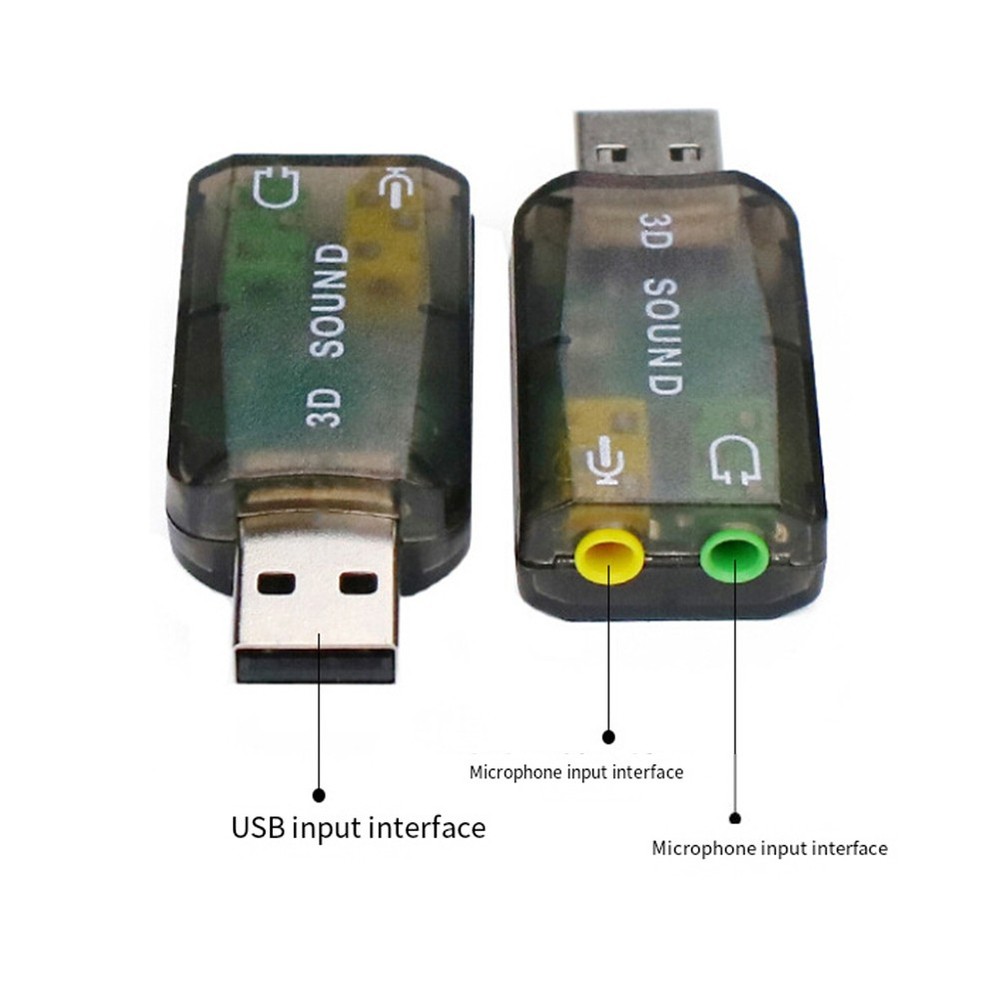External USB Sound Card 3D Audio Headset Microphone Adapter for PC Desktop1130
