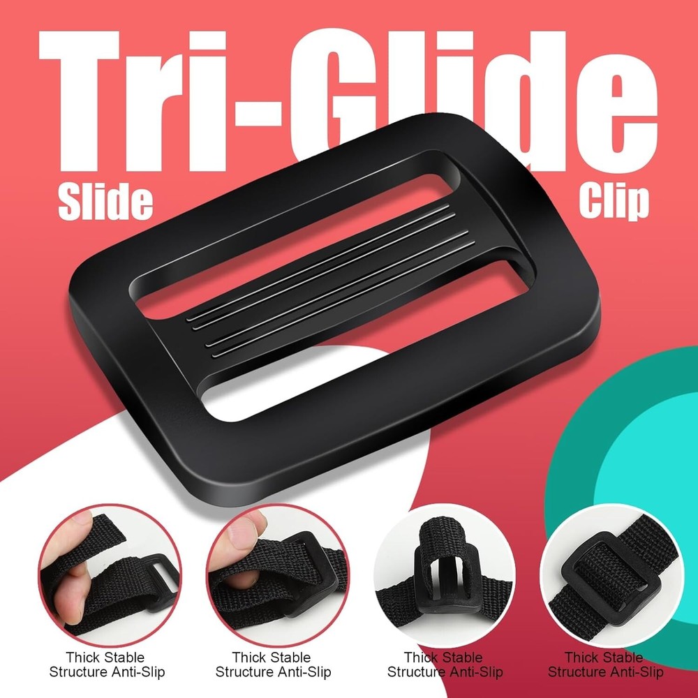 5Set Buckles for Nylon Webbing Straps 1", Quick Side Release Plastic Buckles Cli