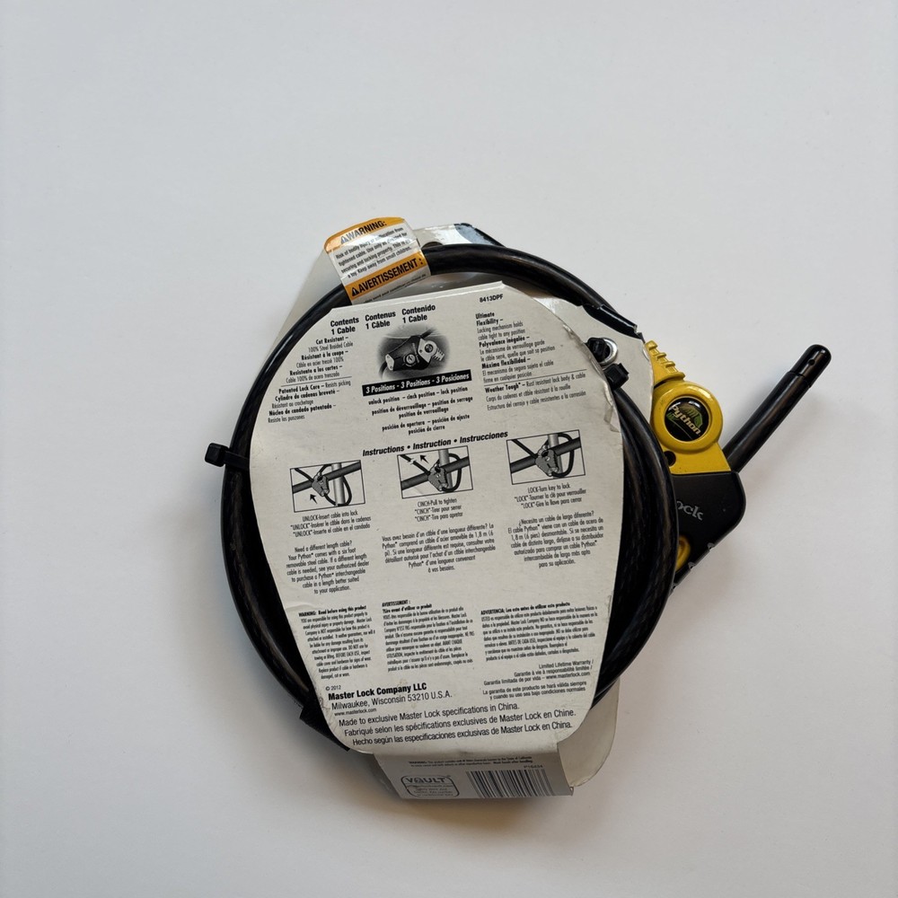 Master Lock 8413DPF 6' Python™ Adjustable Locking Cable
