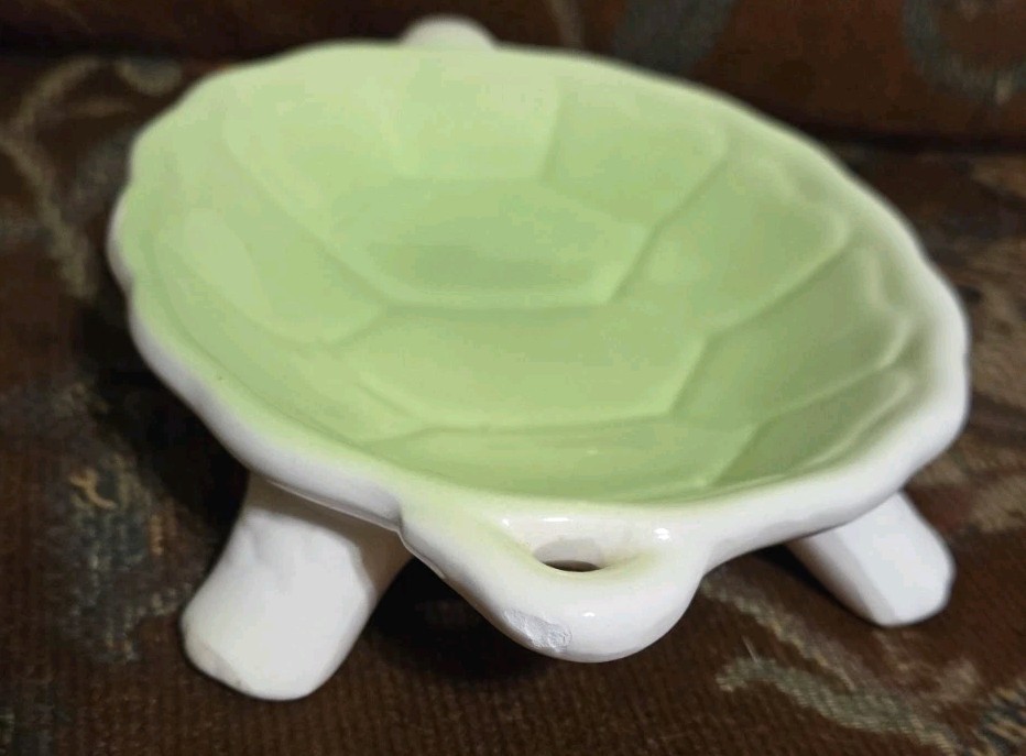 Vtg Ceramic Turtle Trinket Soap Dish Japan