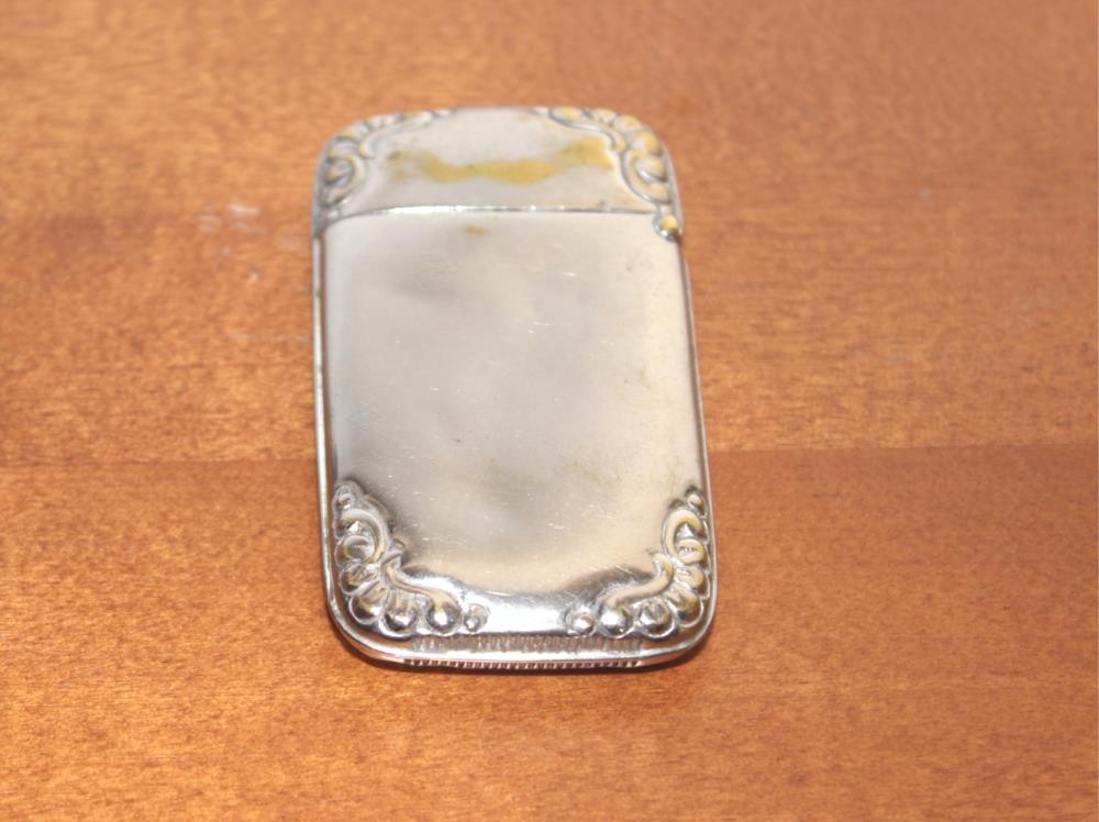 Antique Silver Matchstick Match Holder Case