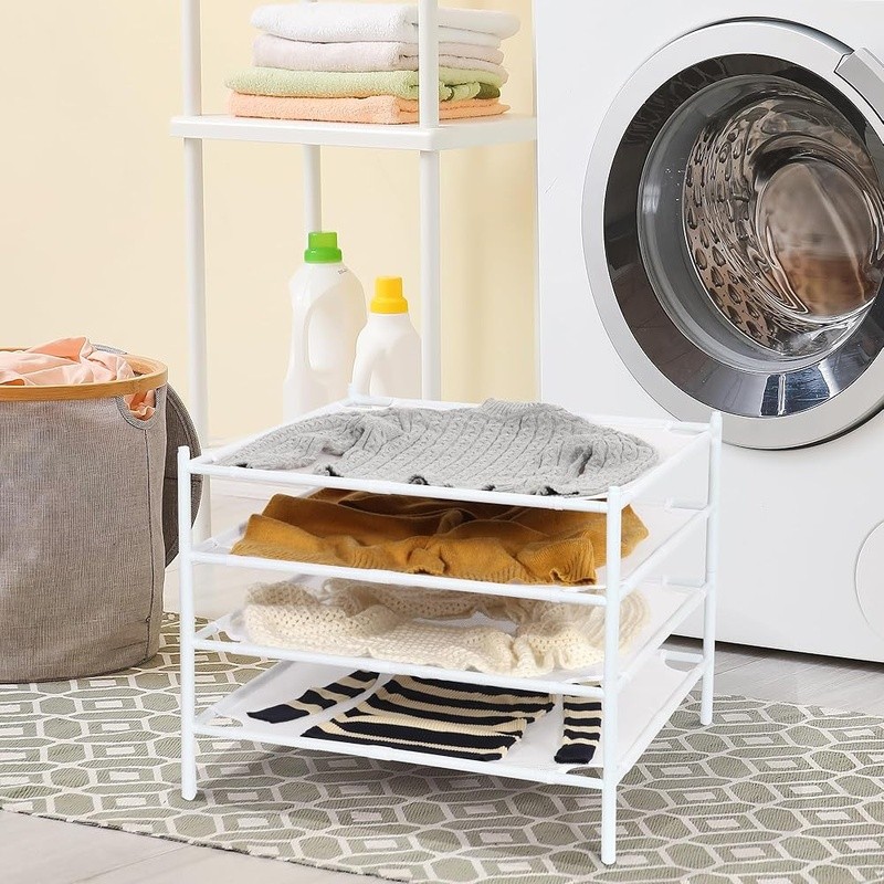 Flat Mesh Drying Rack Sweaters Clothes Toys Fast Drying Stackable Portable New