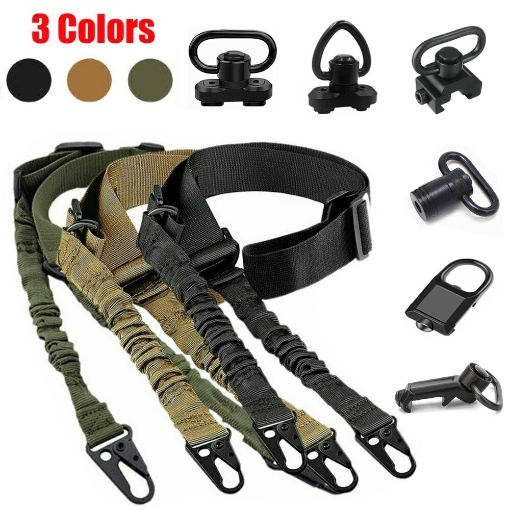 Tactical 2 Point Sling Adjustable Gun Rifle Strap M LOK QD Sling Swivels Mount