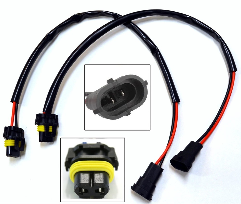 HID Kit Extension Wire H11 Two Harness Head Light Low Beam Replacement Socket OE