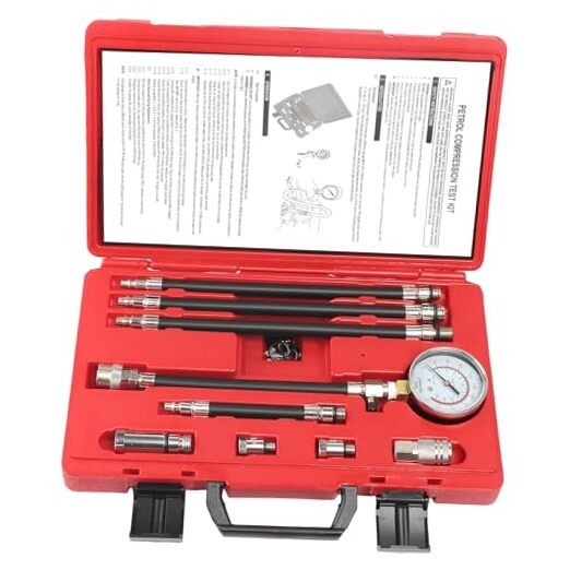 Engine Compression Tester, 2-3/4 in Bourdon Tube Petrol Compression Test Kit