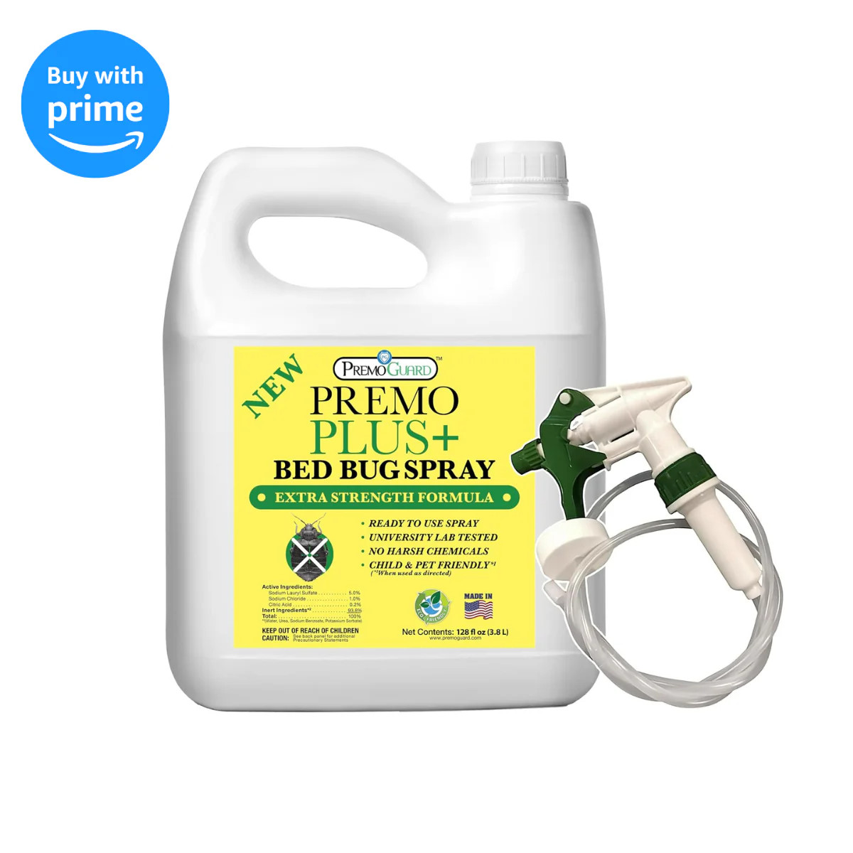 Bed Bug Plus - 128 oz - All Natural Non-Toxic - By Premo Guard
