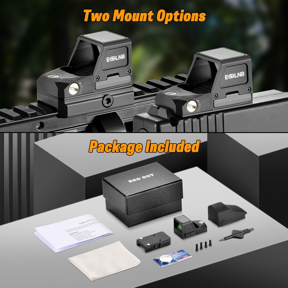 Red Dot Sight for Pistol 3MOA 8 Brightness Settings Fully Multi-Coated Prism