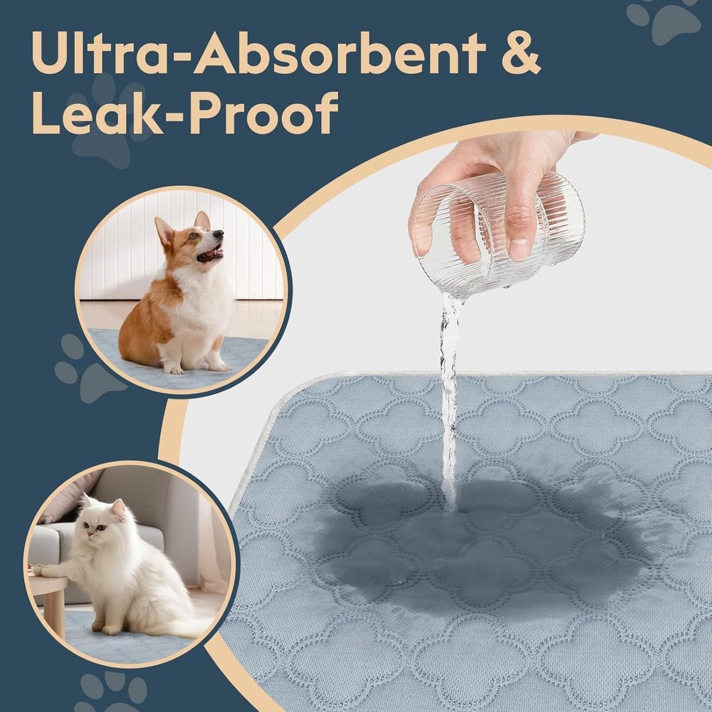 Multi-Size Washable Pee Pads - 4 Pack for Small Animals, Efficient Odor Control