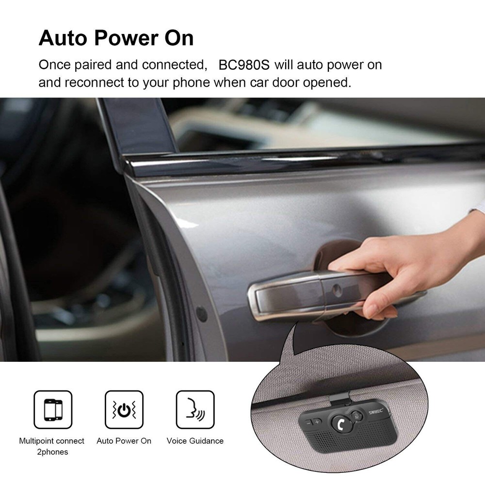 Handsfree Bluetooth Car kit for Cell Phone, Wireless Bluetooth Speaker for ca...