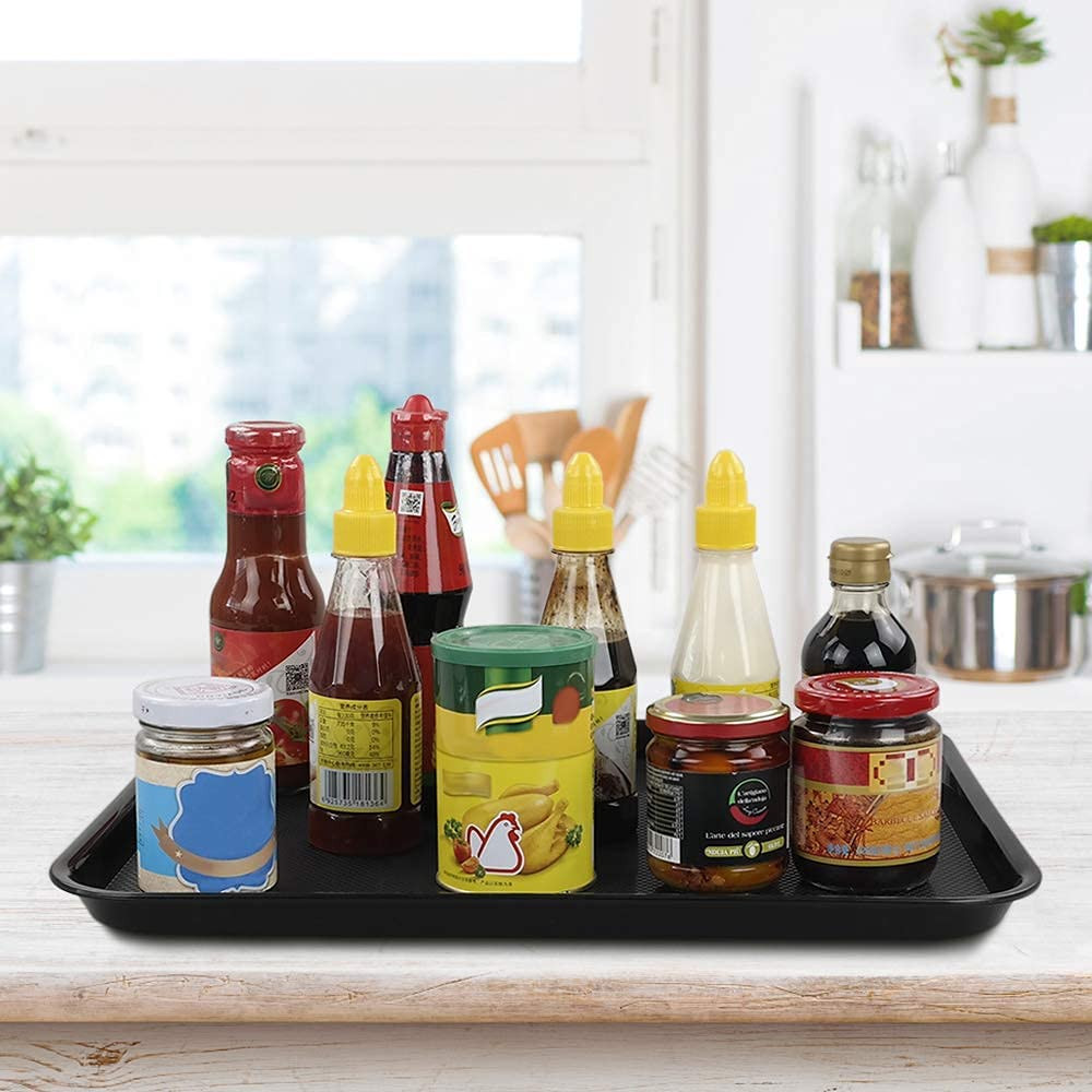 Plastic Rectangular Fast Food Serving Trays, Set of 4