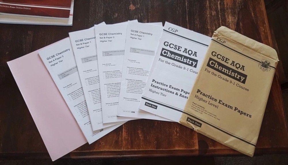 AQA OCR GCSE Chemistry CGP bundle- revision guide, exam practice workbook