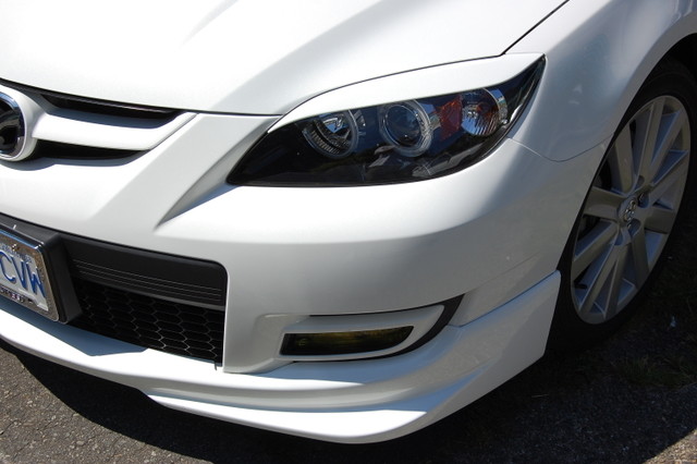 Eyelids eyebrows FRONT headlight brows for MAZDA 3 HATCHBACK & AXELA  WHITE A4D
