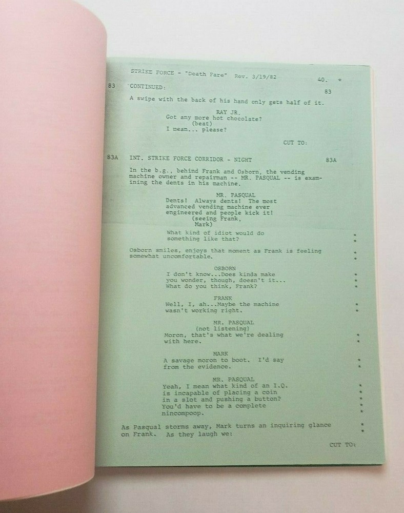 STRIKE FORCE / Bill Stratton 1982 Unproduced TV Script Episode, Robert Stack