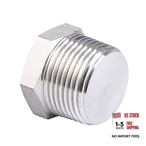 2" NPT Male Outer Hex Head Thread Plug Pipe Fitting, 304 Stainless 2"(1pcs)