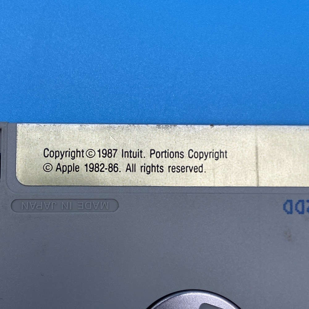 1987 Quicken Apple IIGS Program A disk VTG Floopy Disk Untested