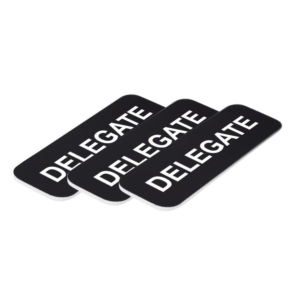 Delegate 1 x 3" Name Tag/Badge, (3 Pack)