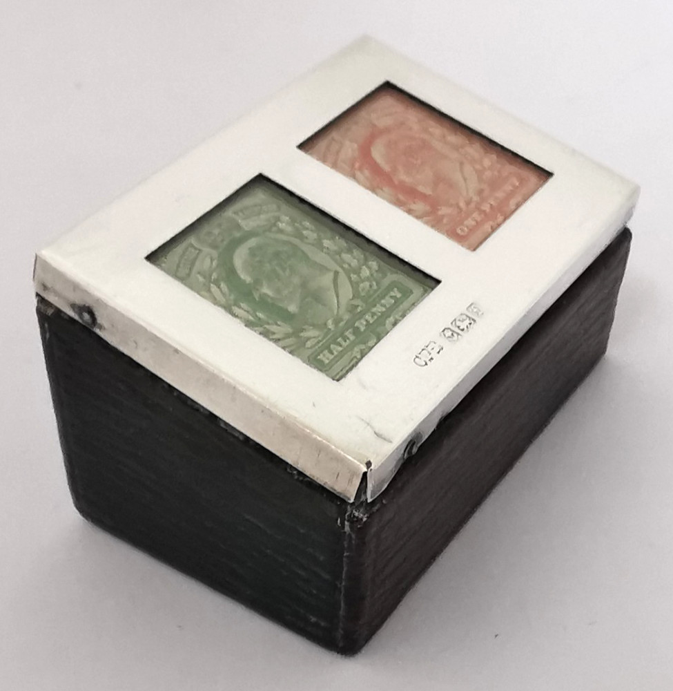 Antique Solid Silver Double Stamp Box - Birm. 1905.