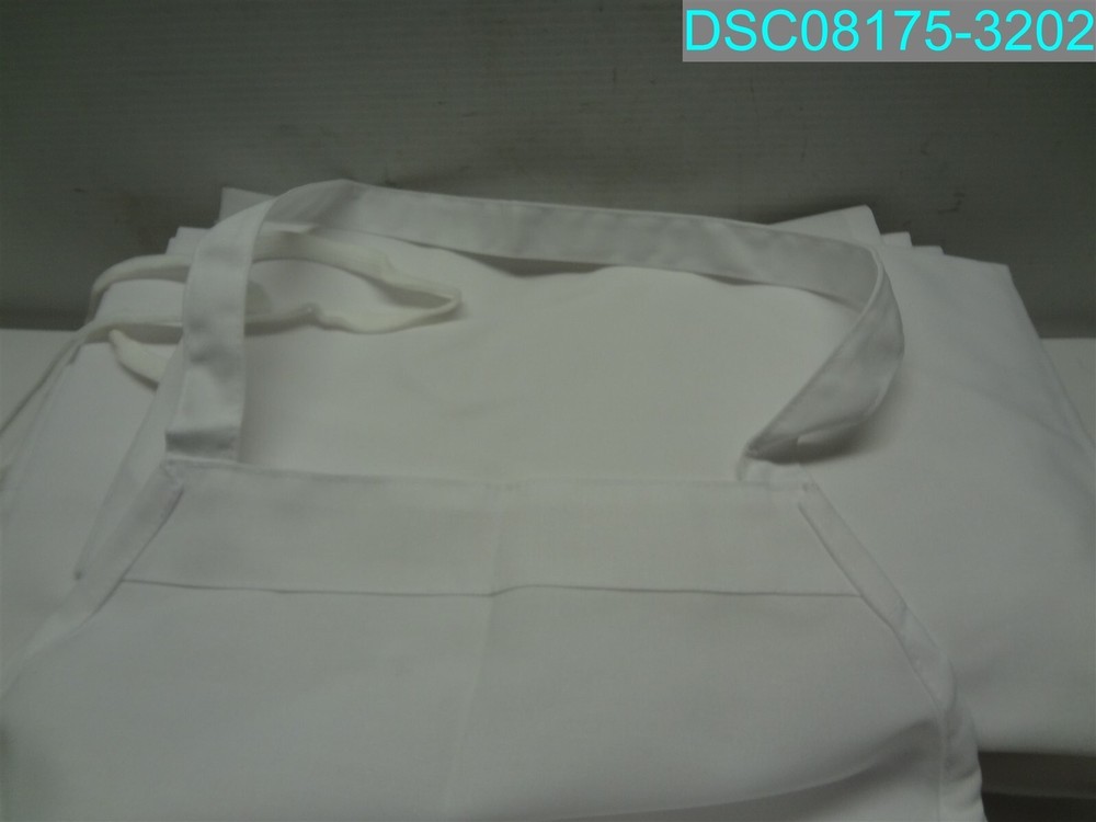 QTY=12: Basic Bib White Aprons by Pinnacle Textile 100% Polyester