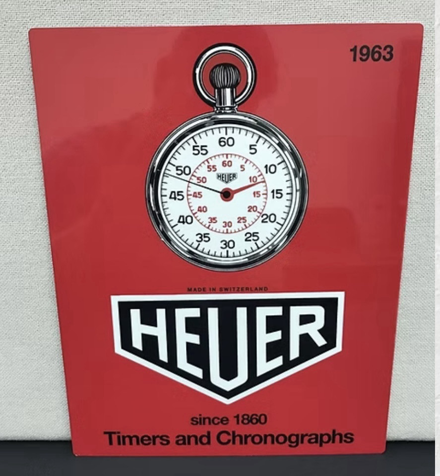 Heuer  StopWatch Racing Official Timers Ans Chronographs Quality Garage Sign