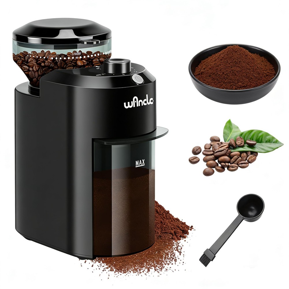 Burr Coffee Grinder - Adjustable with 28 Precise Grind Settings for 12 Cups -...