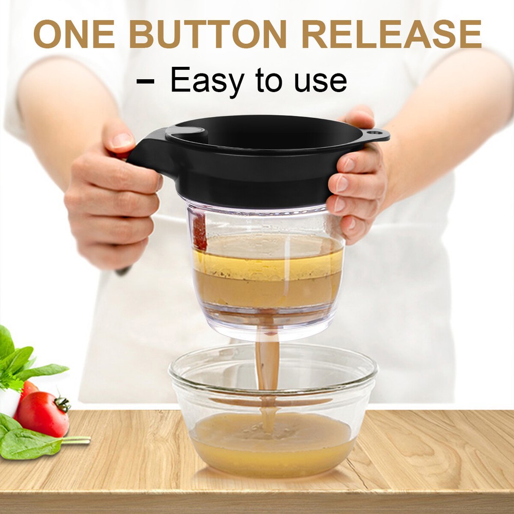 Gravy Fat Separator With Bottom Release 4 Cup Grease Separator with Strainer 1L