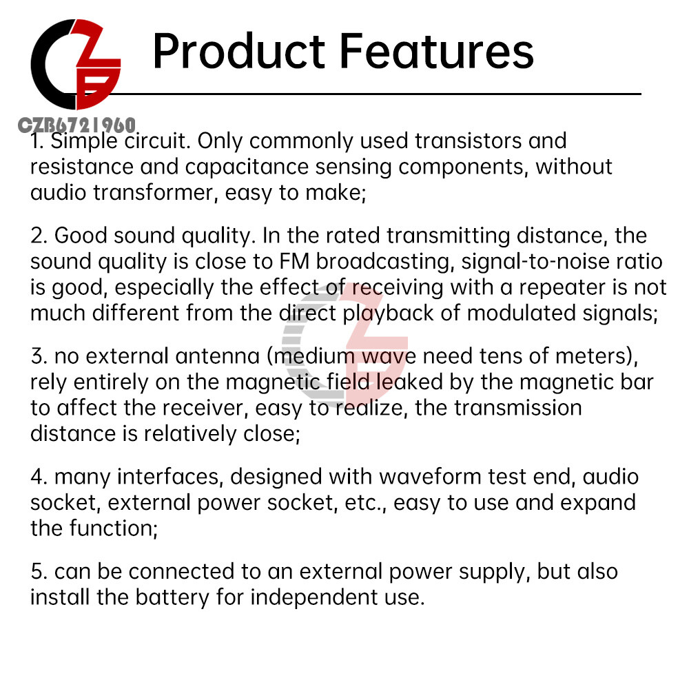 525~1605kHz Medium Wave AM Radio Transmitter DIY Circuit Board Radio Module 6V