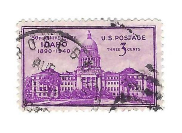 STAMP US SCOTT 896 "Capitol Bldg. at Boise" 3 CENT 1940 USED
