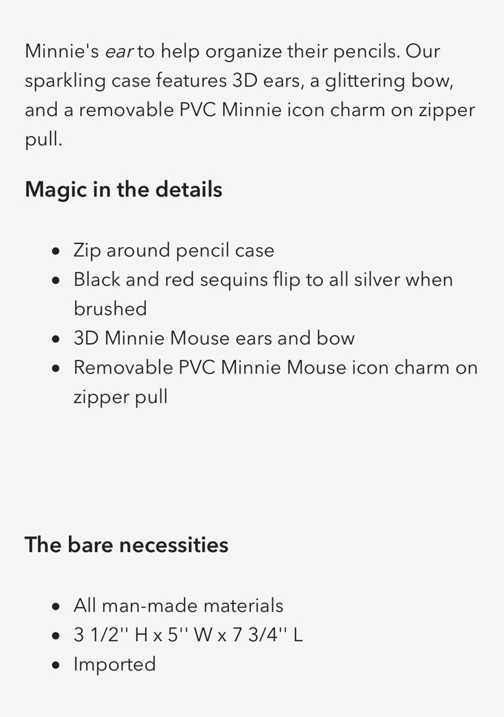 Disney Minnie Mouse Reversible Sequin Coin Purse, Cosmetic Bag, Pencil Case NWT