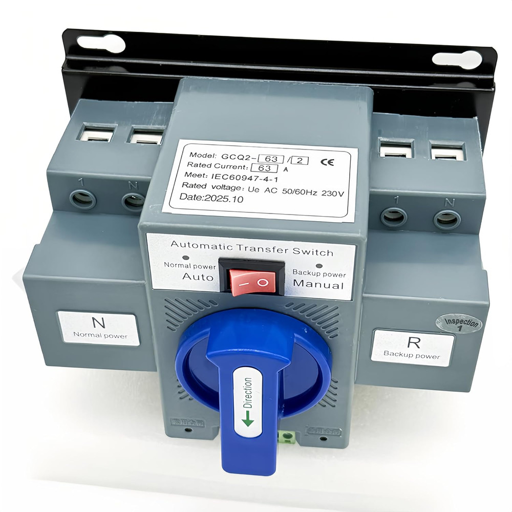 AC220V 63A 2P Automatic Transfer Switch, Solar Mini ATS, Generator Dual Power Ch