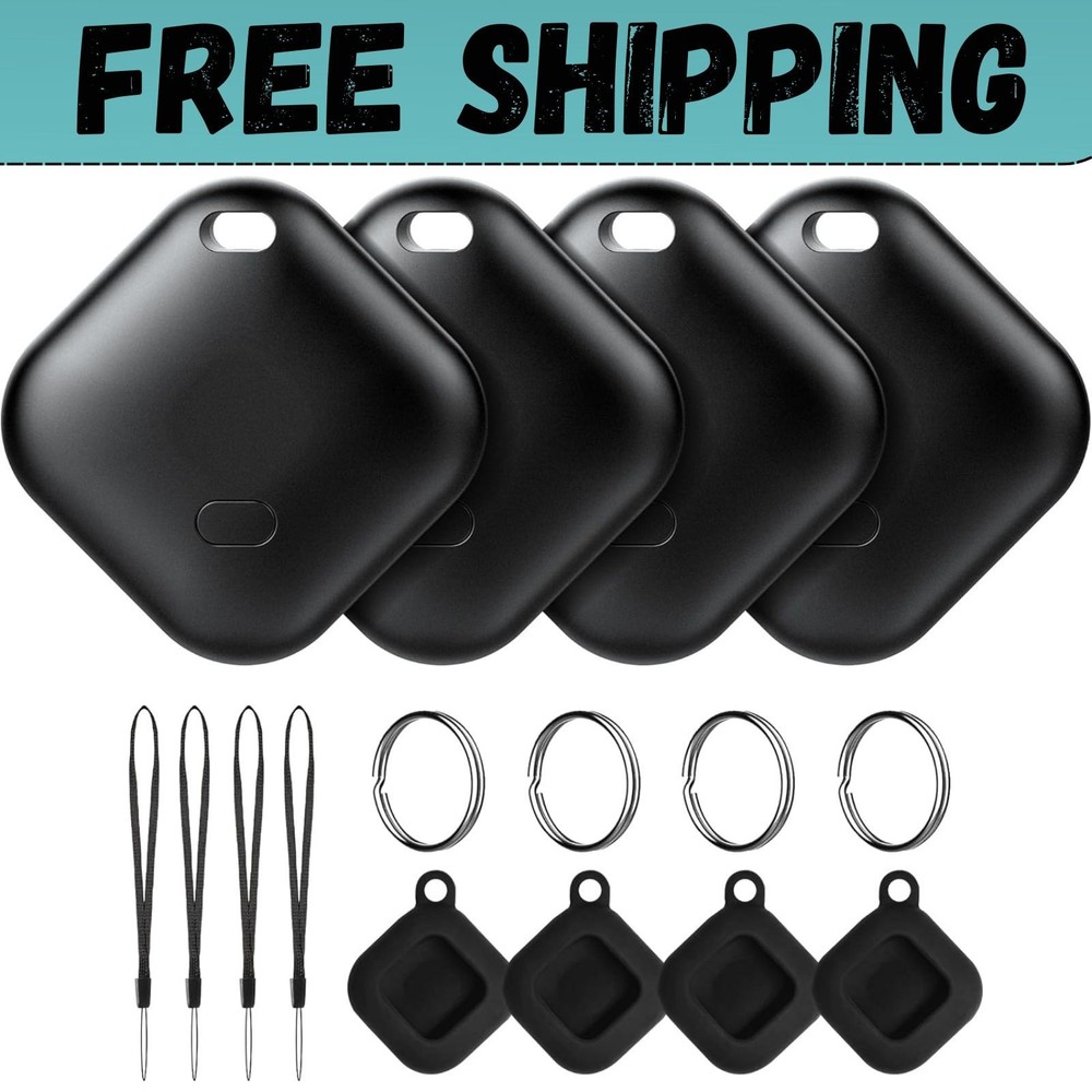 Air Tracker Tag for Android Tags 4 Pack Luggage Tracker with 4 Case Works