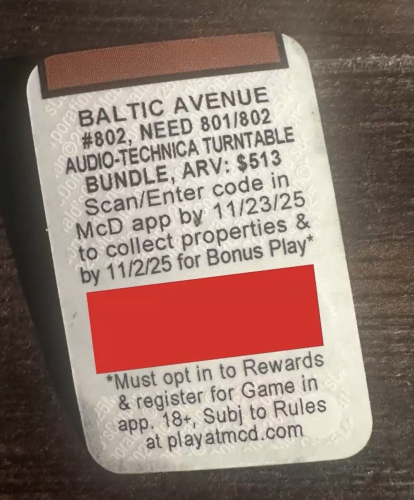 McDonald’s Monopoly Game Stickers