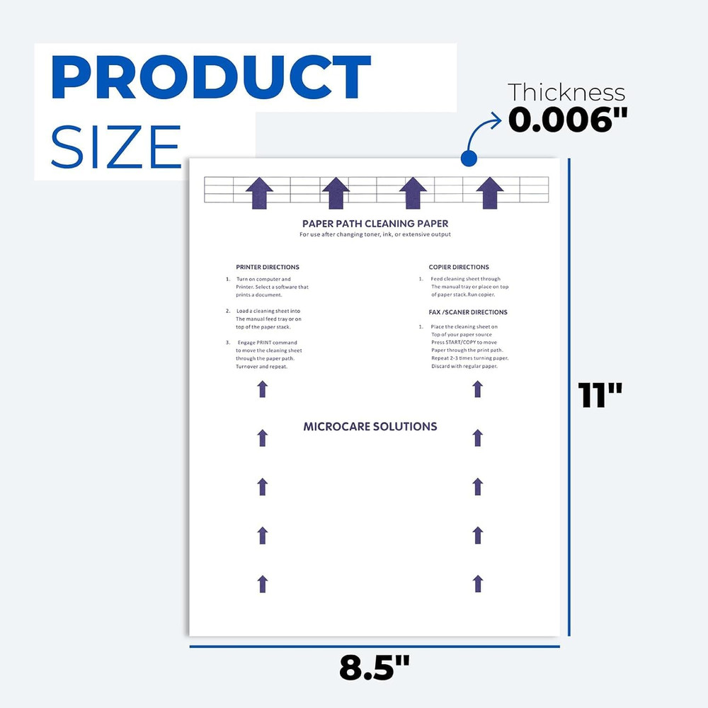 Laser & Inkjet Printer Cleaning Sheet (8.5 X 11) 10 Sheets