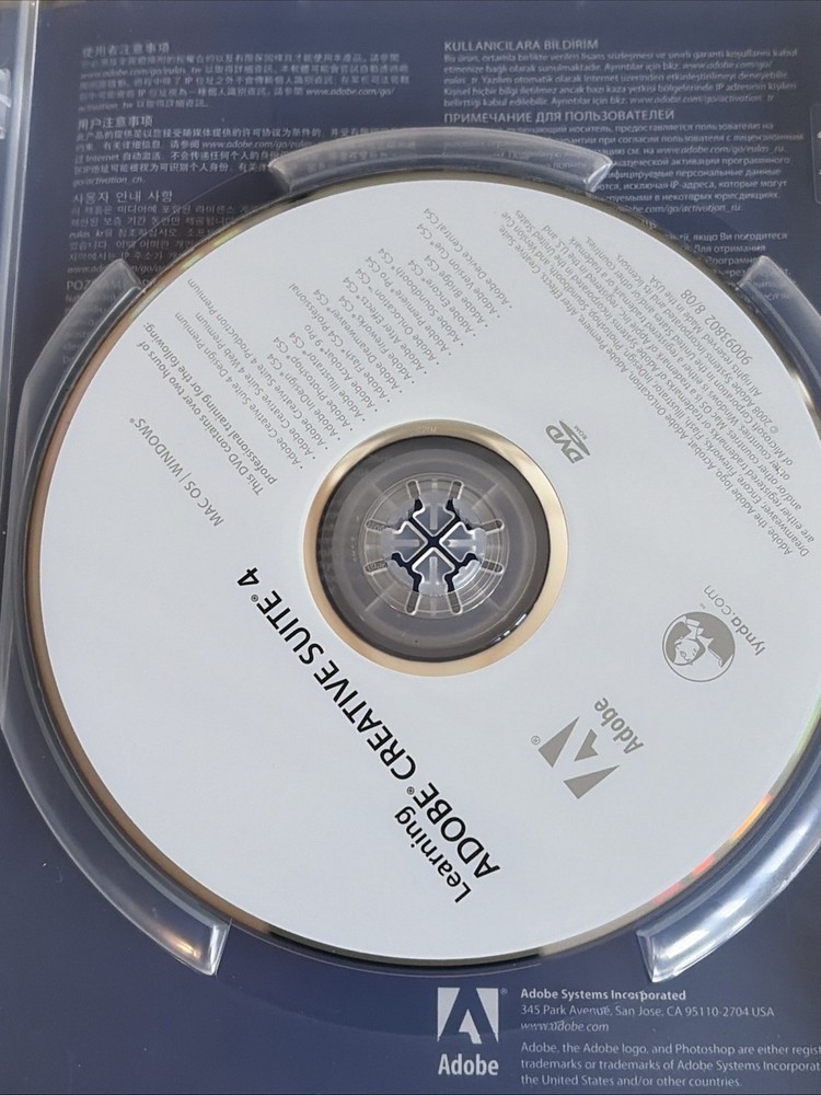 Adobe Photoshop CS4 MAC OS Serial On Case + Learning DVD