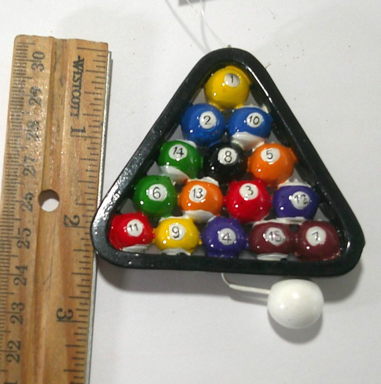 Hallmark Pool Billiard Balls in Racking Triangle Ornament