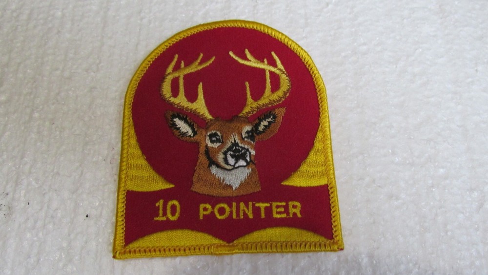 DEER HUNTING HUNTER TROPHY EMBROIDERED PATCH 10 POINTER