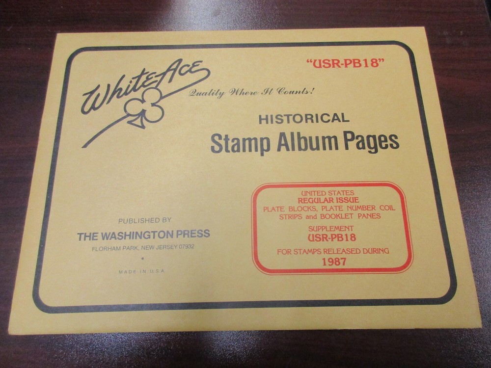 "WHITEACE"HISTORICAL STAMP PAGES #U.S. REGULAR ISSUE #USR-PB18,1987 W/FREE SHP.