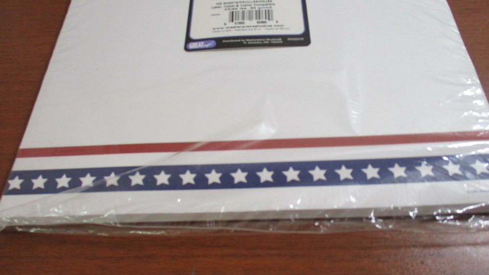 MASTERPIECE STUDIOS~62 Sheet PATRIOTIC BANNER LETTERHEAD COMPUTER PRINTER PAPER