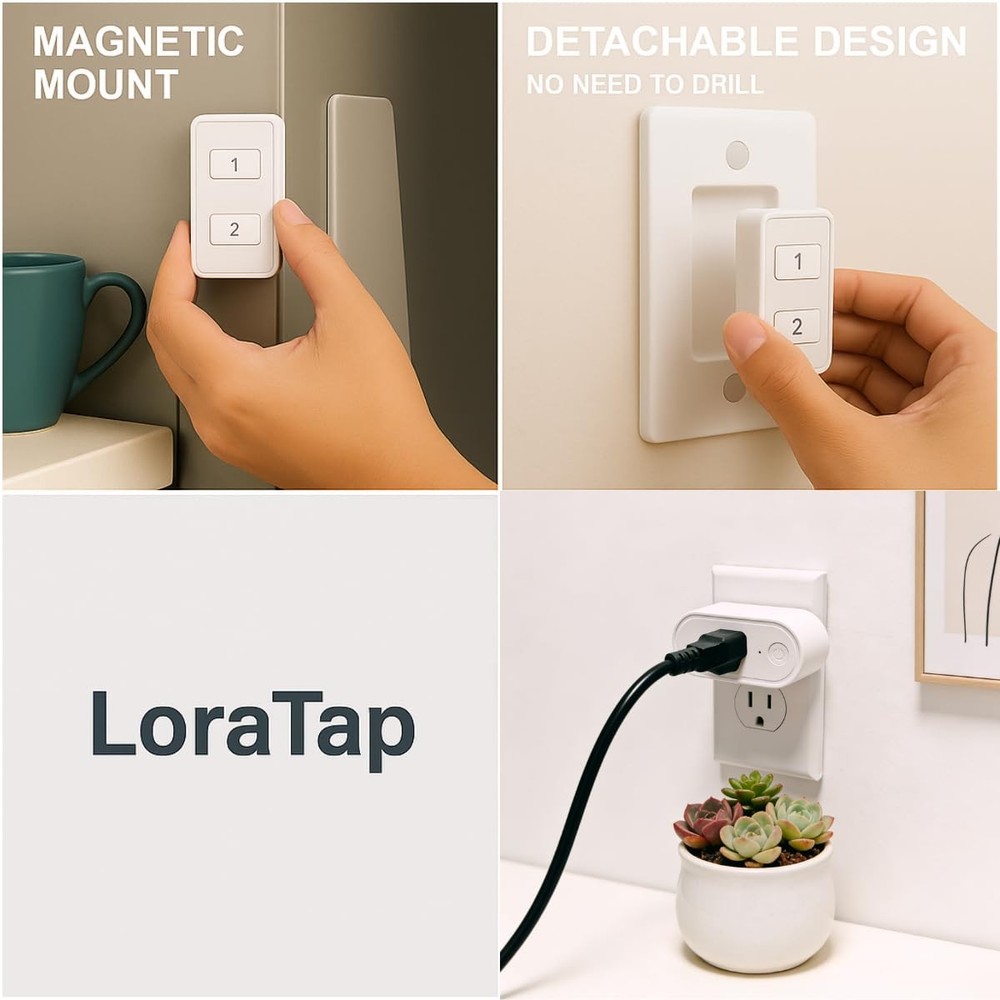 Remote Control Outlet, On Off Light Switch with Wall Plate - Wireless Control...