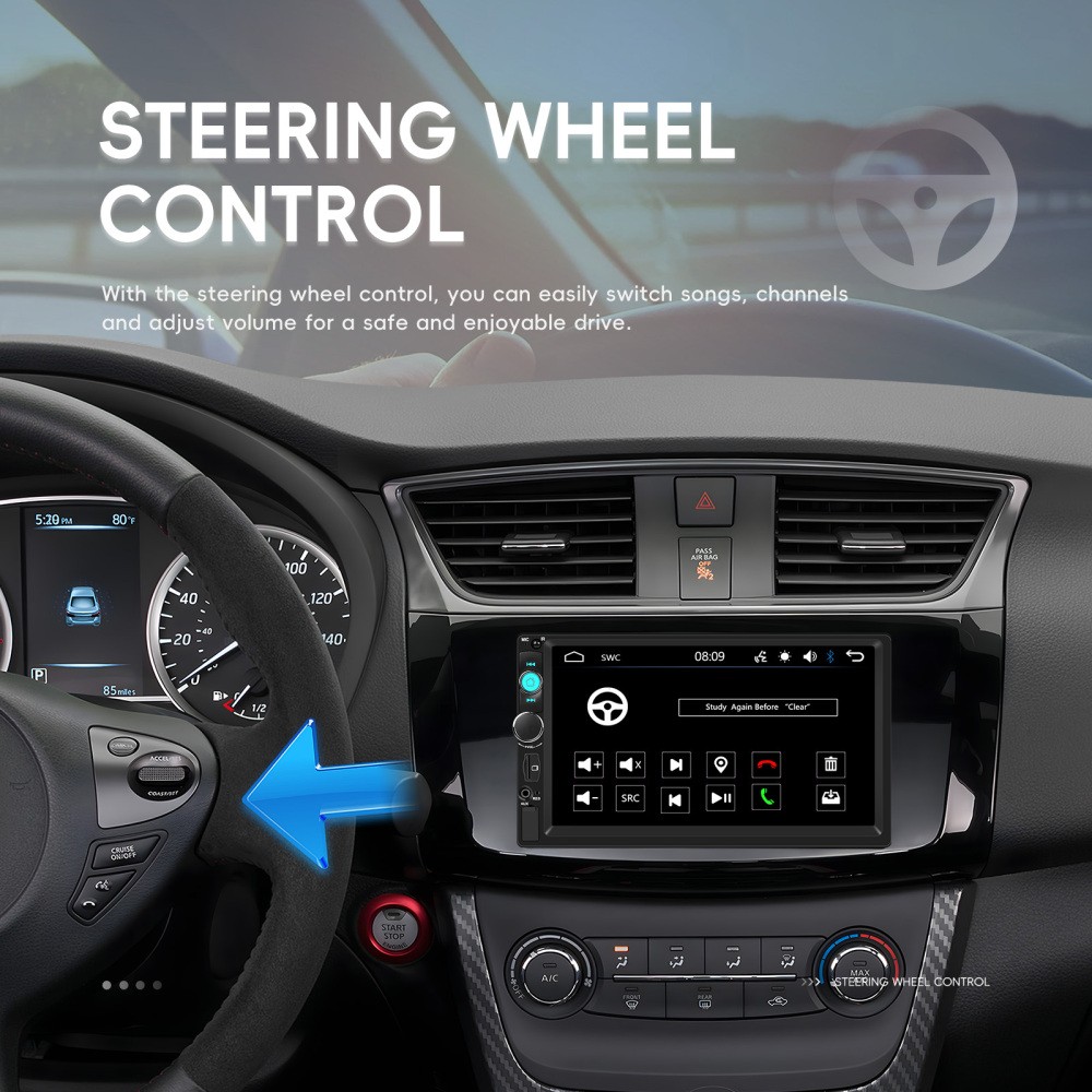 7" Double 2Din Car Stereo Radio Touch Screen Bluetooth FM Mirror link MP5 Player