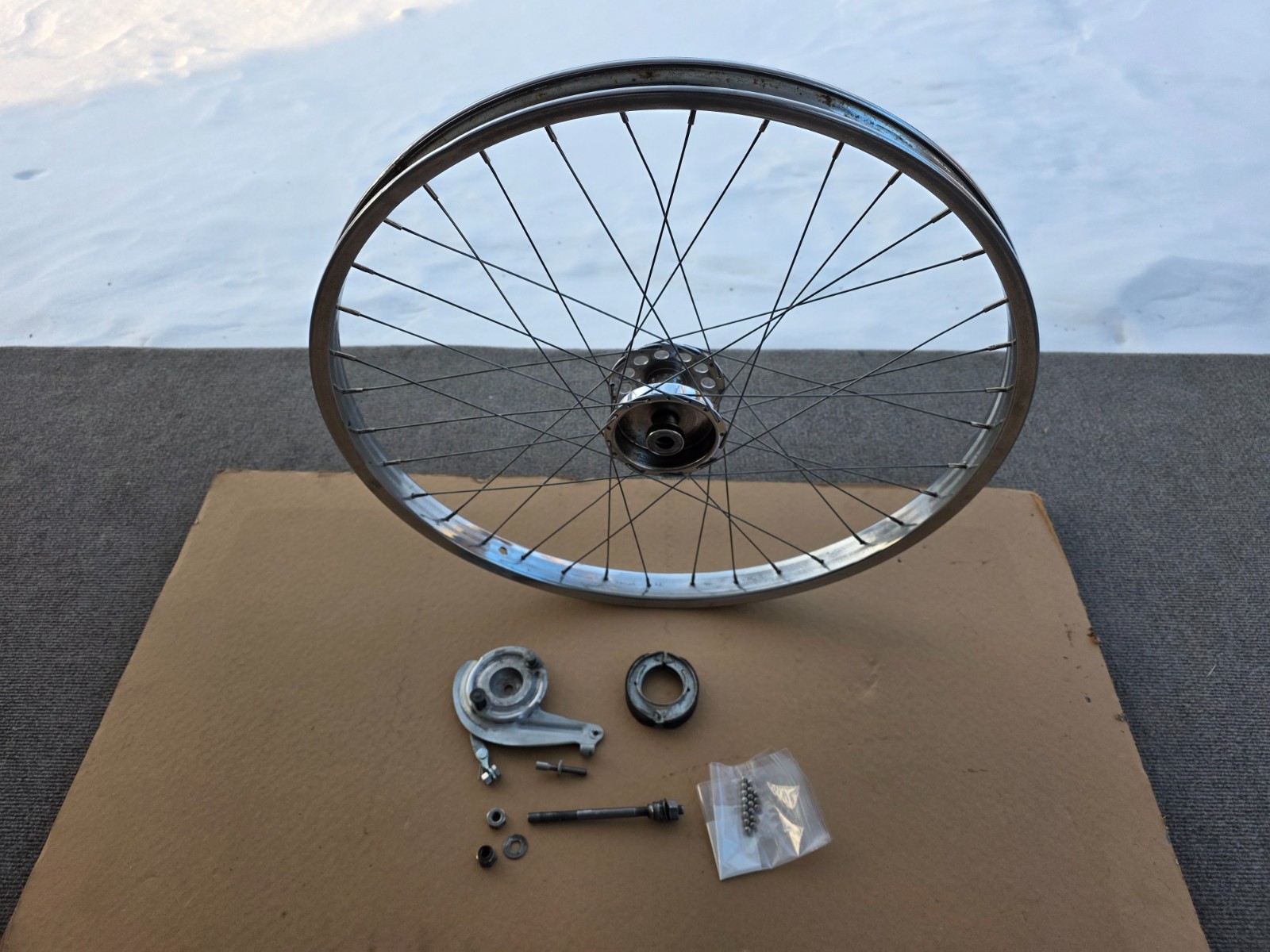 26" SCHWINN S-2 CHROME WHEEL SET W/ FRONT DRUM BRAKE PHANTOM B6 ETC.